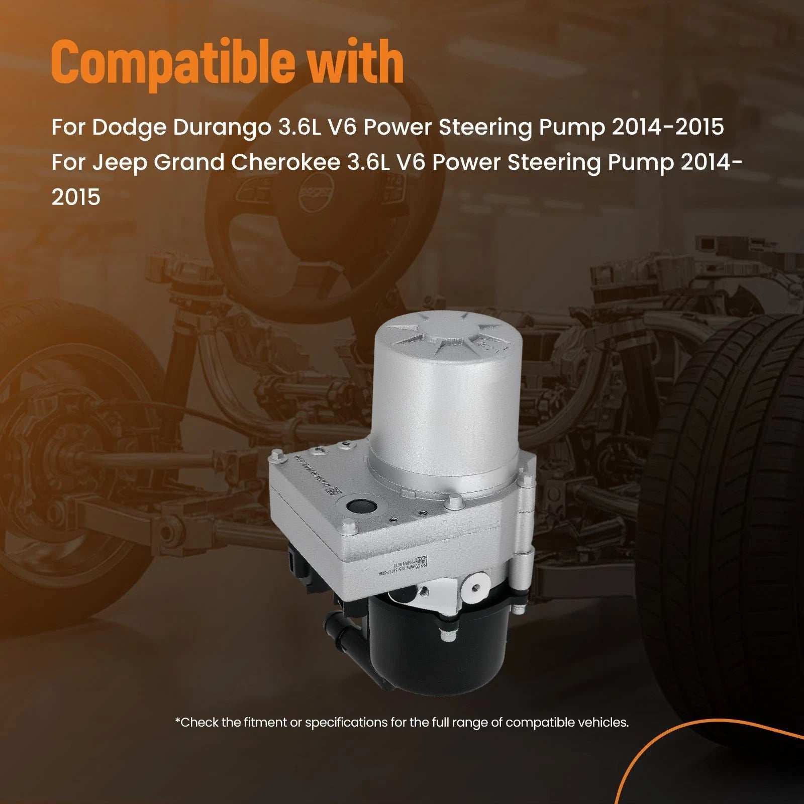 Front Power Steering Pump for Dodge Durango Jeep 3.6L V6 (2014–2015)