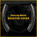 Pair Carbon Fiber Steering Wheel Booster No-Slip Cover for Universal (37-39cm)