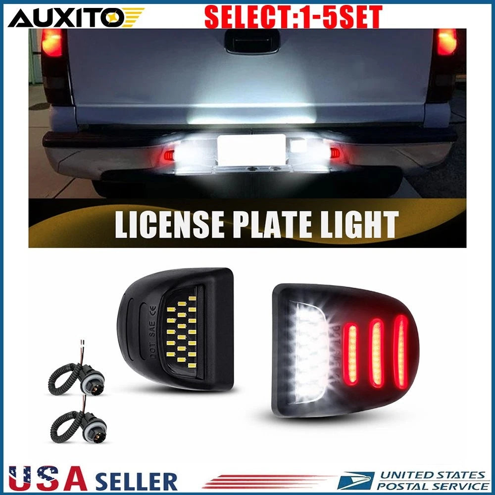 2X Red Neon LED License Plate Light Lamp with Harness for Chevy Tahoe Suburban (2000–2010)
