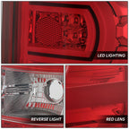 Set of 2 Chrome/Red LED Tail Brake Lights for Sierra Silverado 1500 2500 HD 3500 HD (2007–2014)