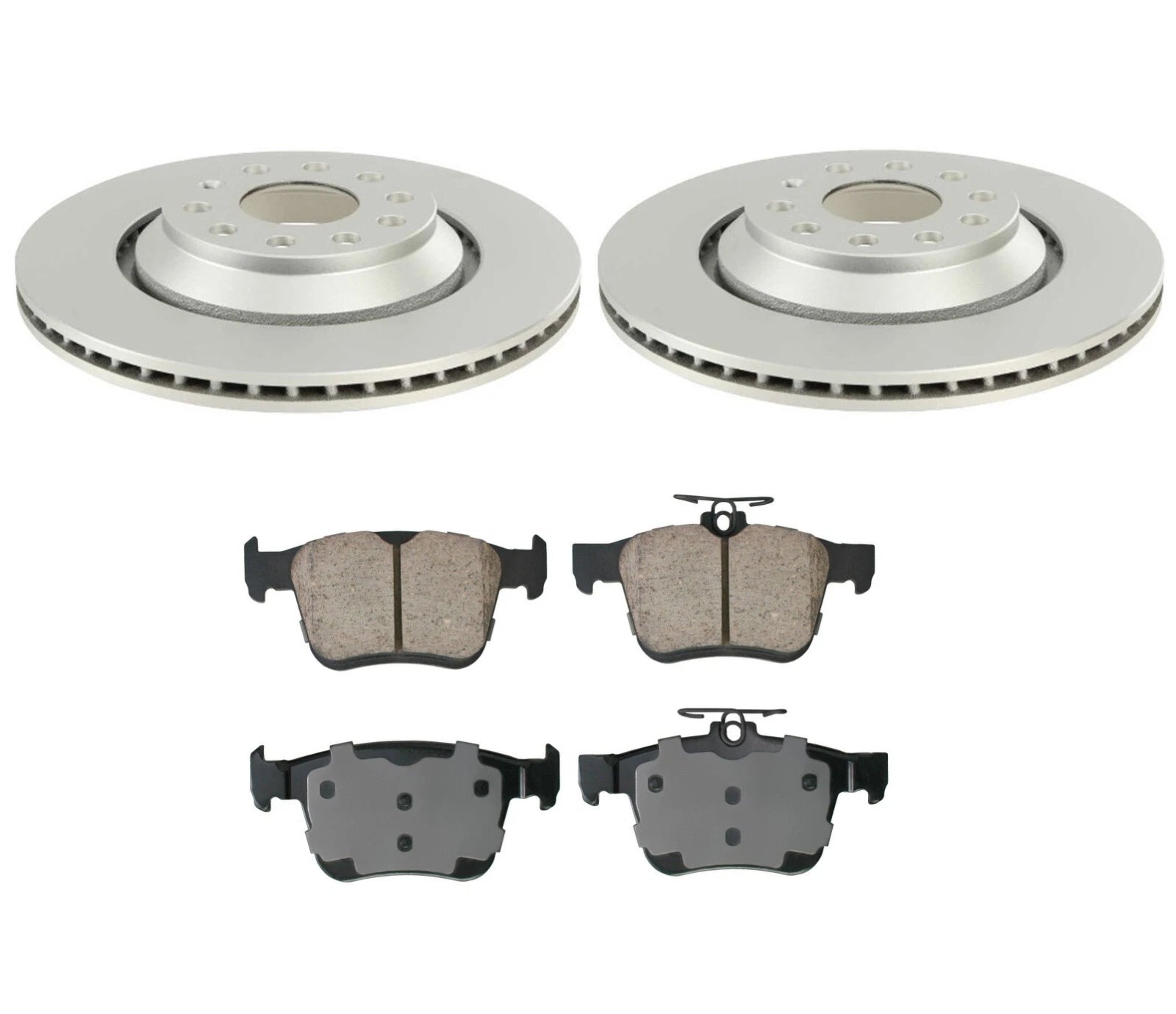 Disc Rotors & Akebono Ceramic Pads Rear Brake Kit for Audi Volkswagen (310mm)