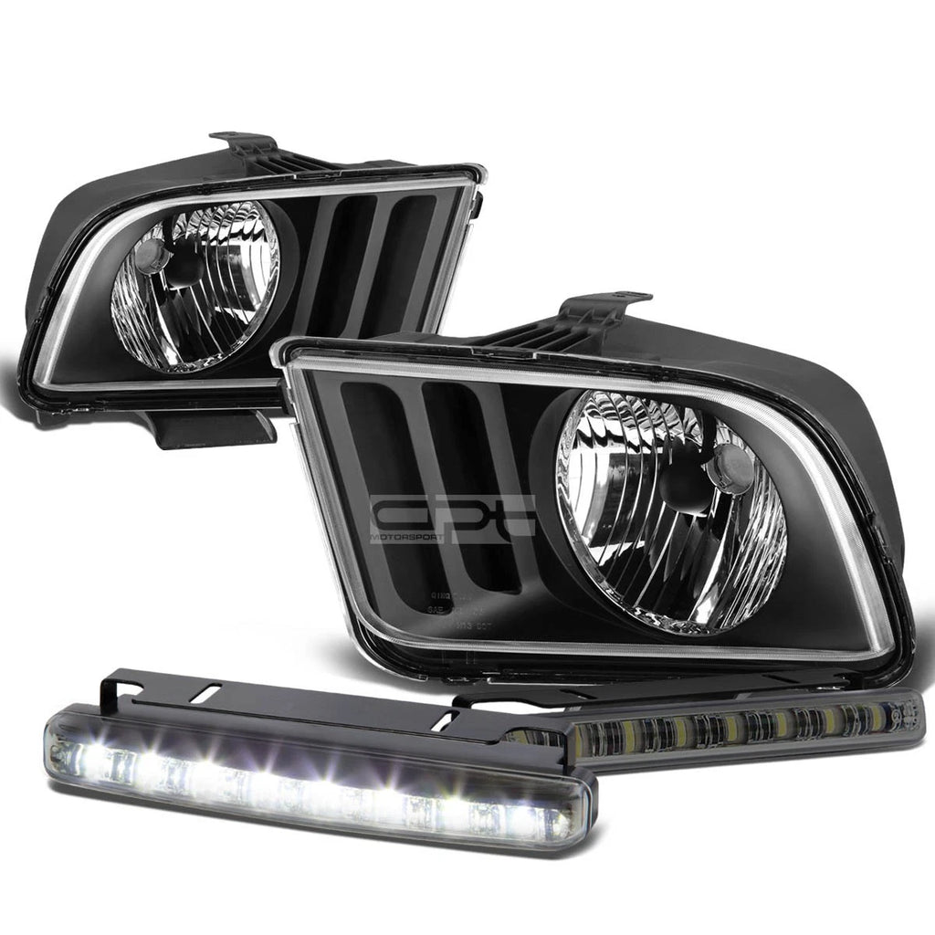 Smoked LED Fog Light Kit for Ford Mustang (2005–2009) - Black Housing, Clear Lens