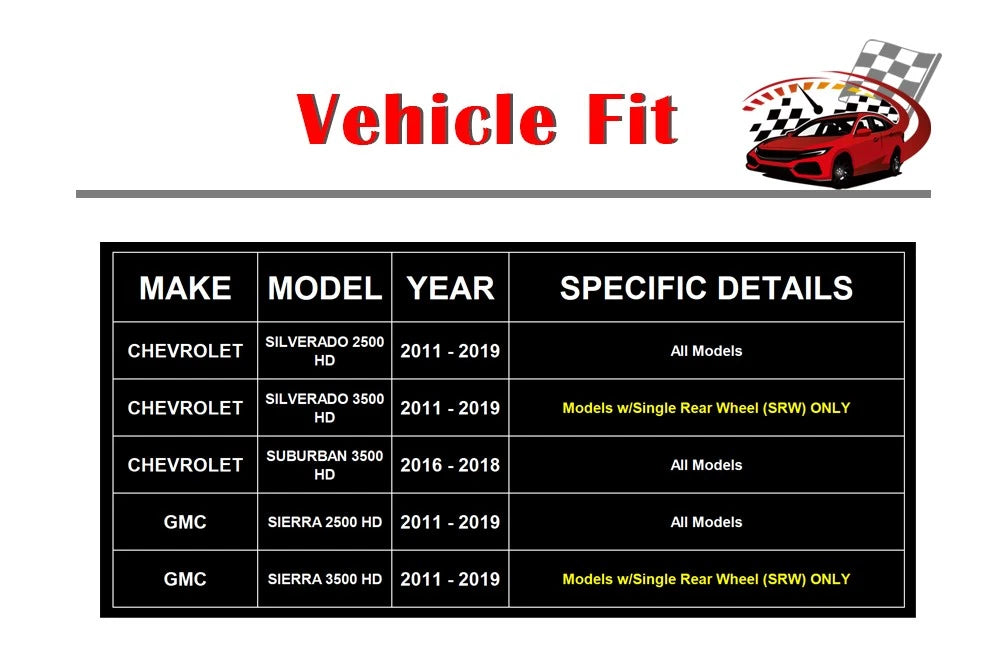 Front and Rear Drilled Rotors for Silverado Sierra 2500 3500 HD (2011-2018)