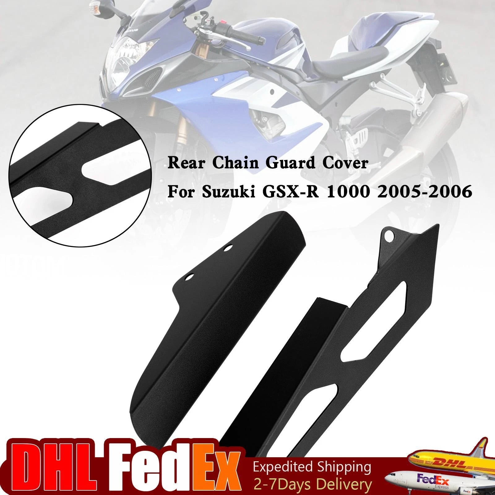Rear Sprocket Chain Guard Cover for Suzuki GSX-R 1000 (2005–2006) Black