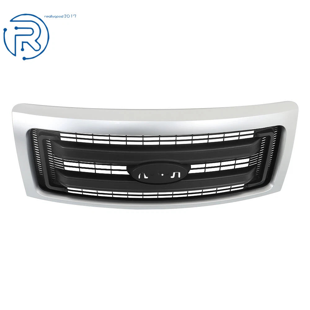 Front Upper Grille for Ford F150 (2009–2014) Silver Black