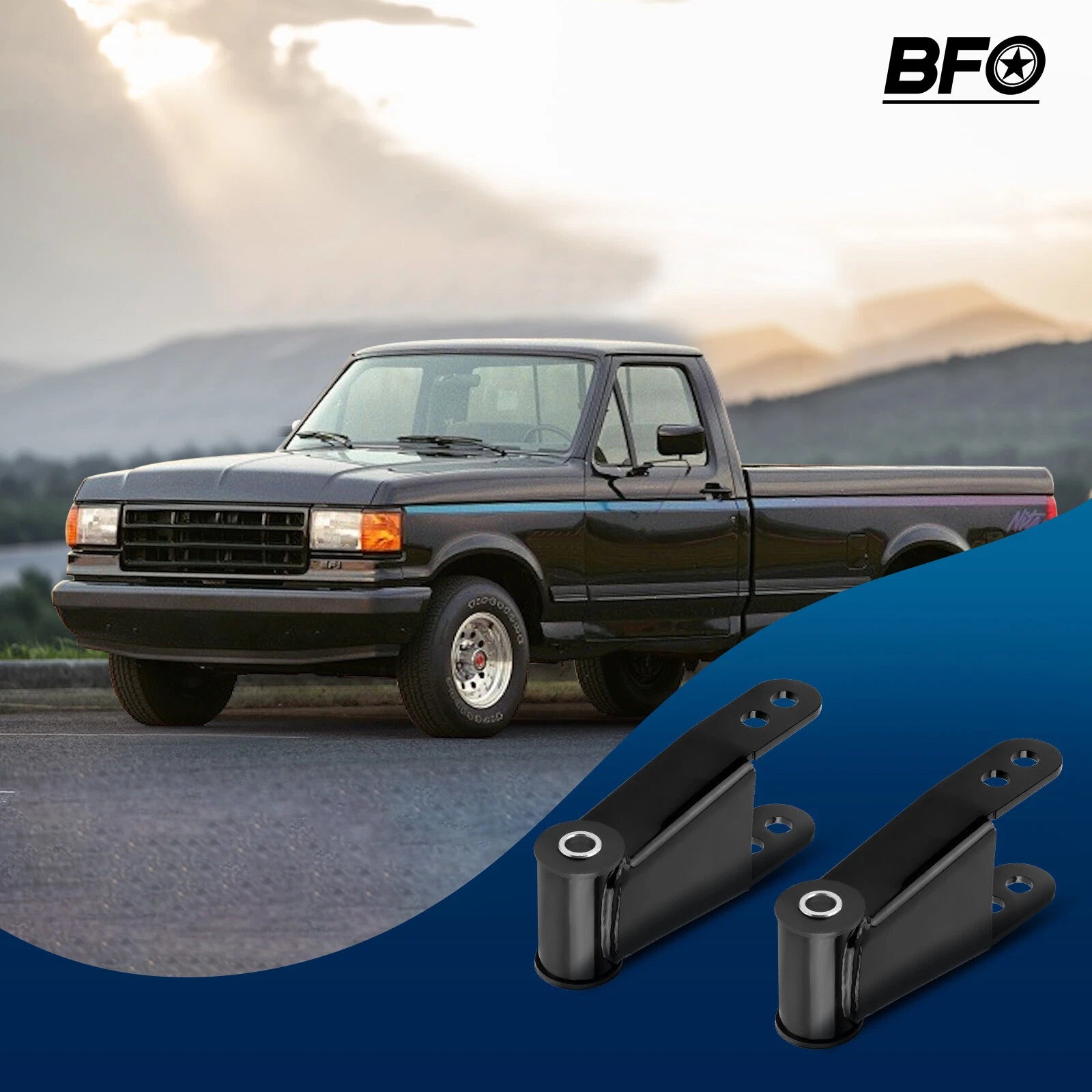 Set of 2 Rear Drop Shackles Lowering Kit for Ford F100 F150 (1973–1996)