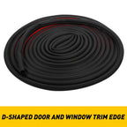 16Ft D-Shape Rubber Seal Strip for Car Door Weather Stripping (Universal)
