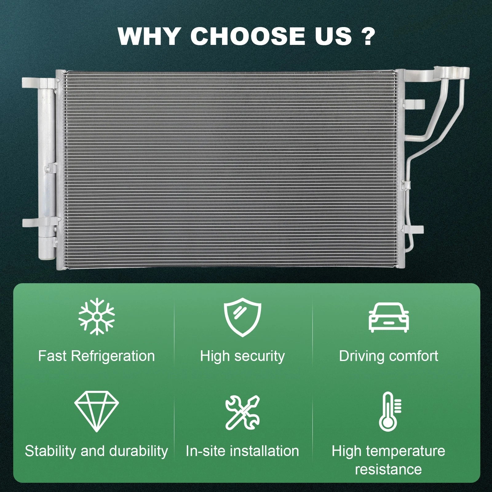 Aluminum AC Condenser for Kia Optima (2019–2020)