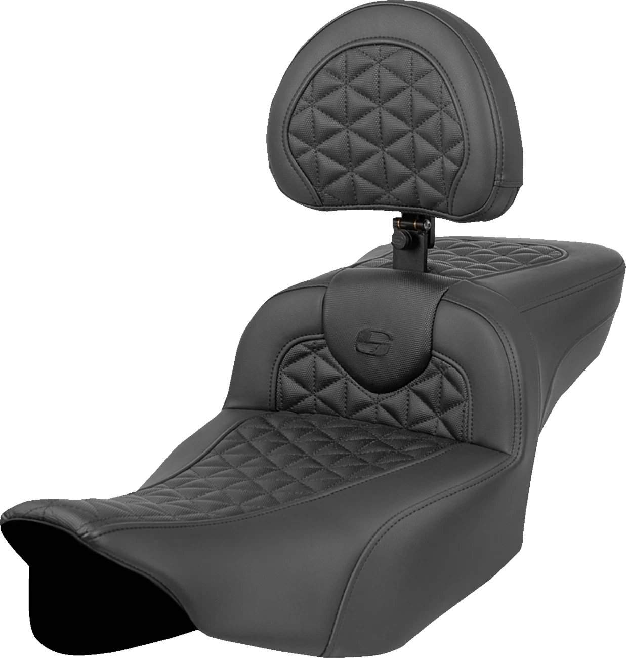 SADDLEMEN RoadSofa Tri Gripper Seat for FLH/FLT (Extended Reach, w/ Backrest)