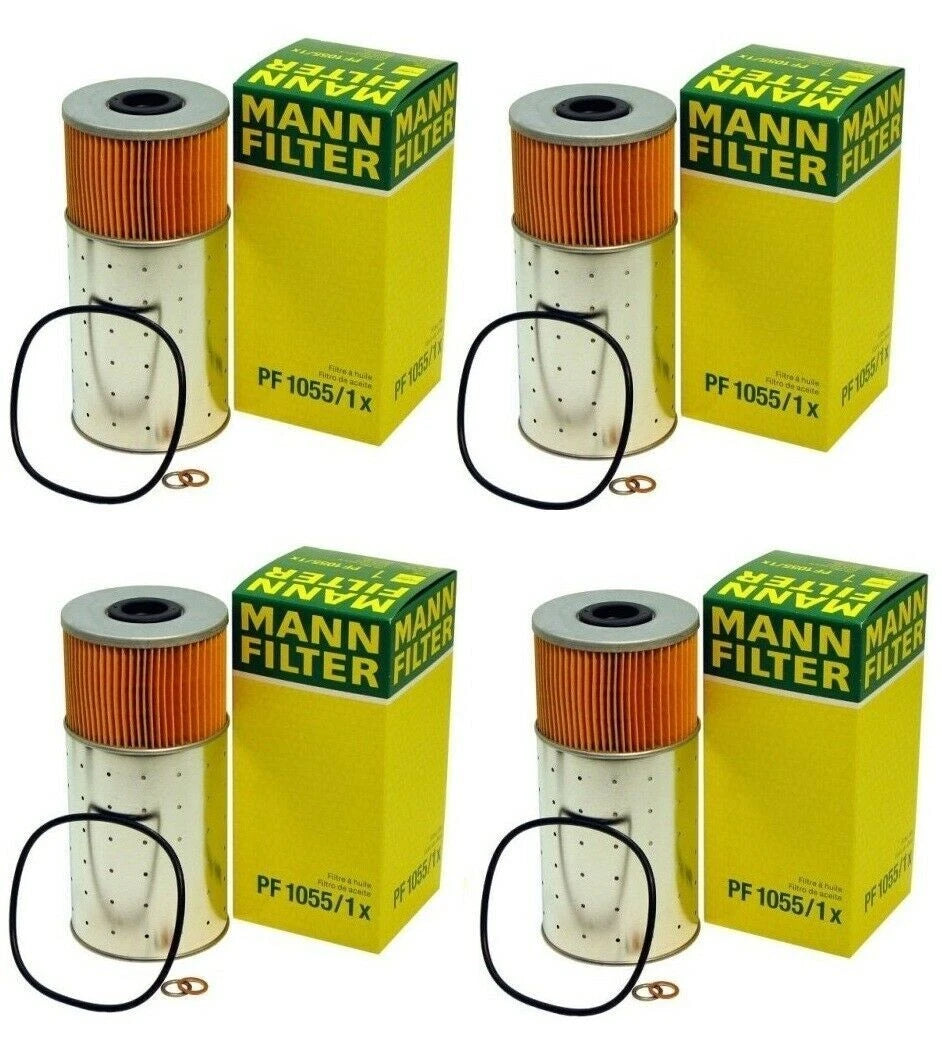 Set of 4 Engine Oil Filters PF1055/1X for Mercedes W123 W126 (1976–1985)