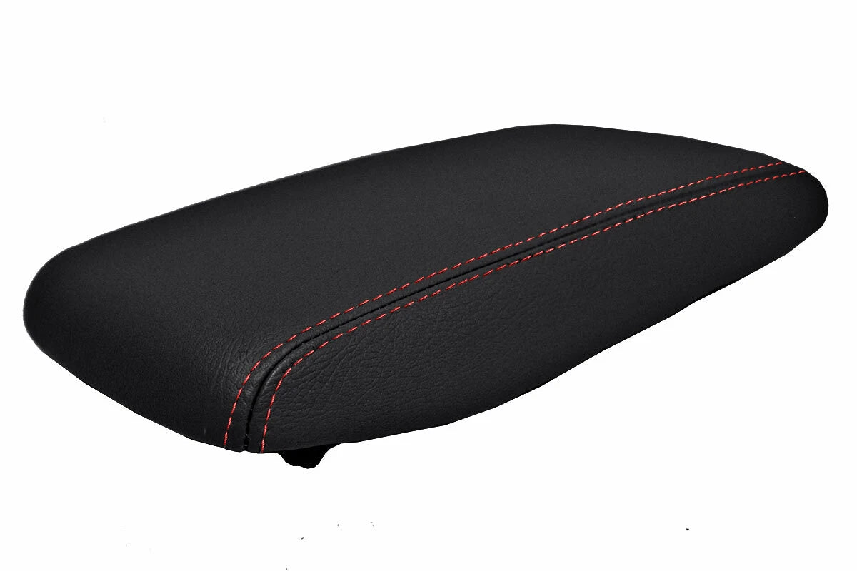 Leather Console Lid Armrest Cover for Nissan Skyline R34 (1998–2002) Red Stitch