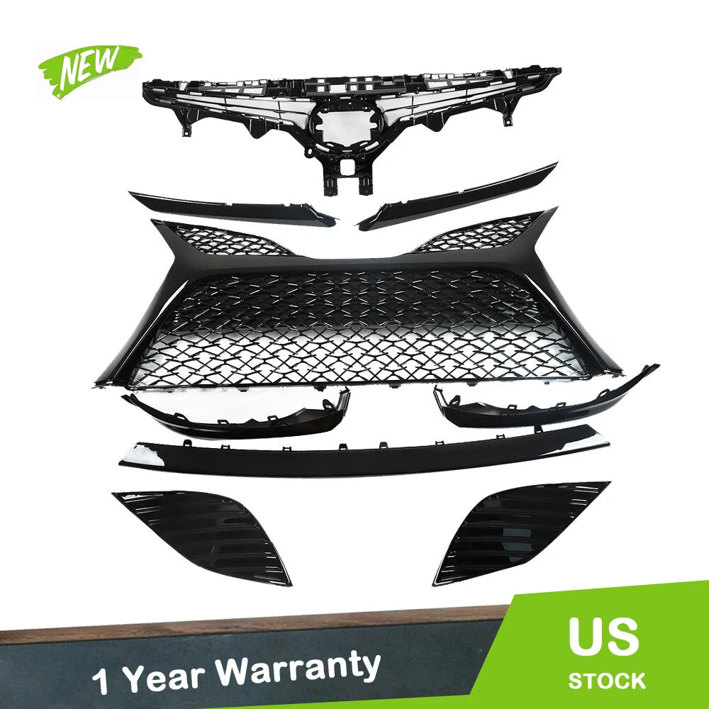 9Pcs Front Grille Lower Molding Fog Cover for Toyota Camry (2018–2020)