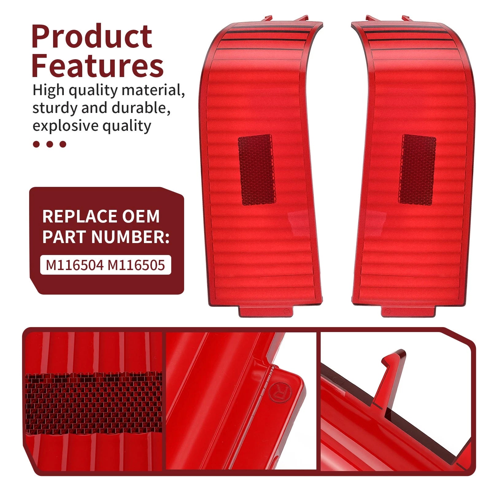 Rear Tail Light Lens Set for John Deere 415 425 445 455 (M116504 M116505)