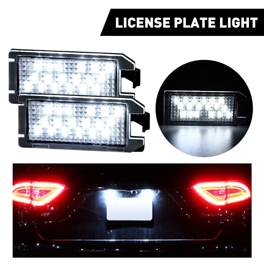 2X LED License Plate Light for Fiat 500, Dodge Viper, Jeep Grand Cherokee (2013–2019)