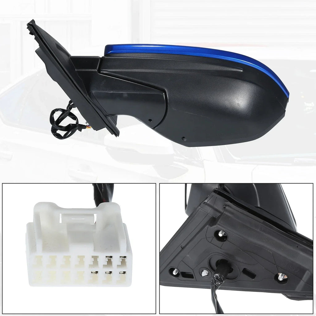 5 Pin Right Side Exterior Door Mirror Assembly Blue for Honda Civic (2016-2020)