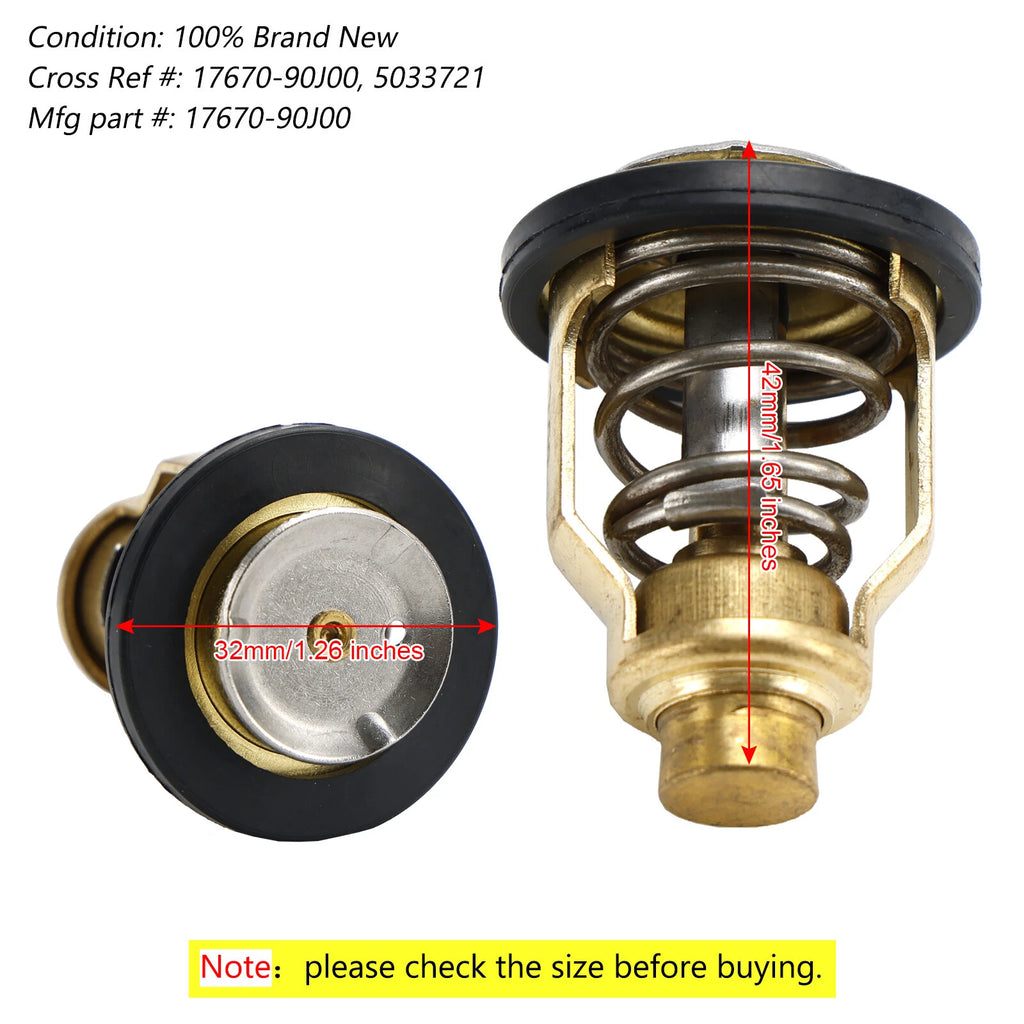 Thermostat 60C 140F for Suzuki 4 Stroke (Johnson 5033721, 17670-90J00)