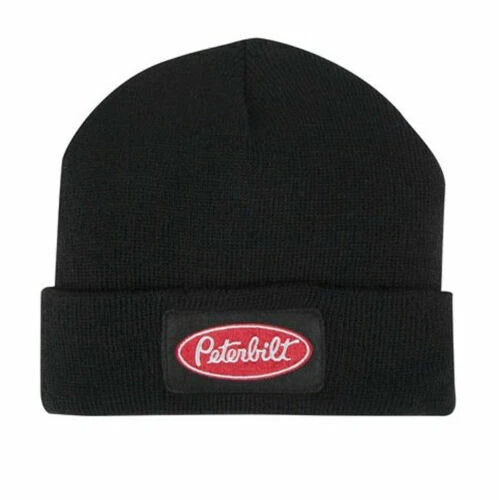 Black Winter Knit Cuff Beanie for Peterbilt Motors Trucks