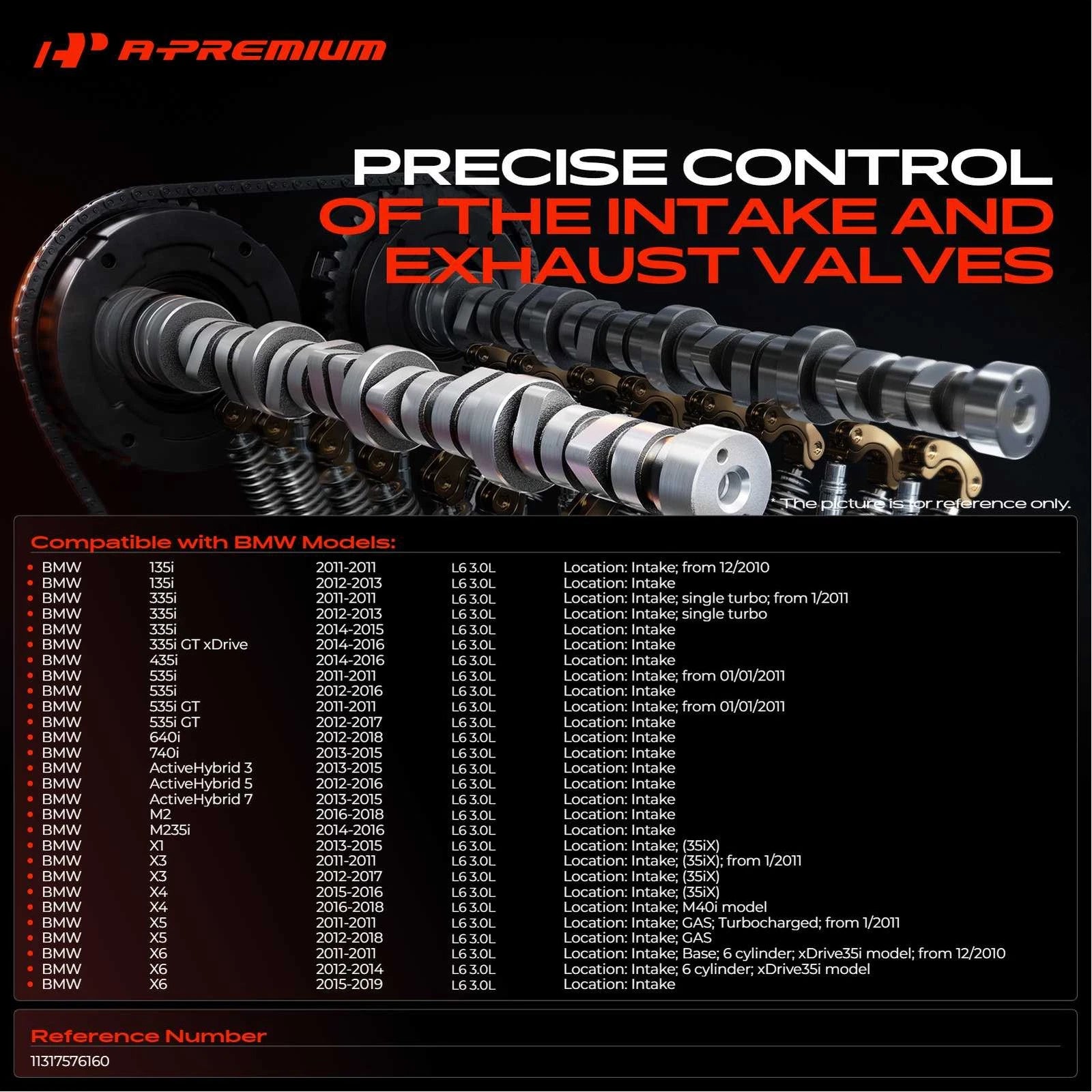 Intake Engine Camshaft for BMW 335i GT xDrive ActiveHybrid 3 X5 (2011–2019)