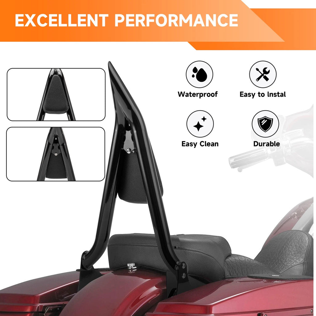 22" Backrest Sissy Bar for Harley Touring Road King Electra Street Glide (2014–2023)