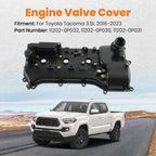 Left Side Engine Valve Cover + Gasket + Oil Cap for Toyota Tacoma (2016–2023)