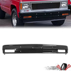 Black Steel Front Bumper Face Bar for Chevy S10 Blazer & GMC S15 Jimmy (1982–1994)