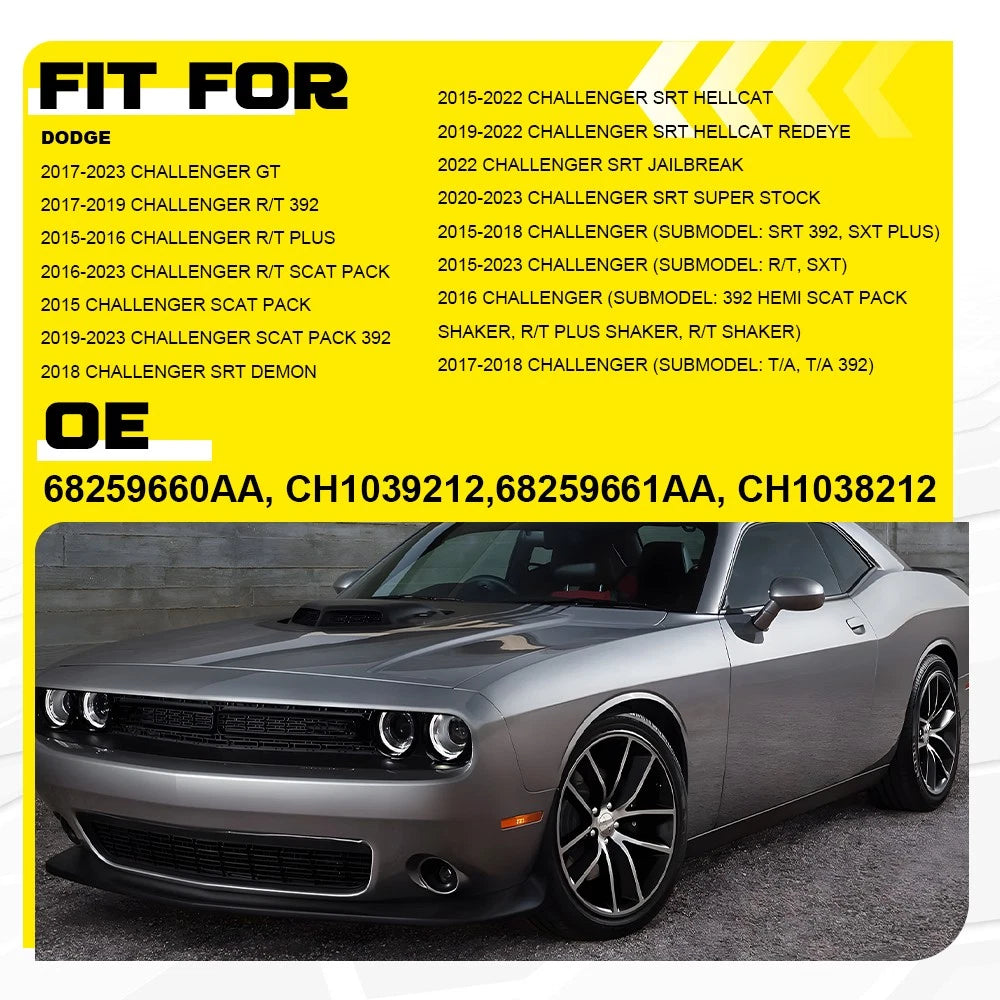 Fog Light Cover Set for Dodge Challenger (2015–2022)