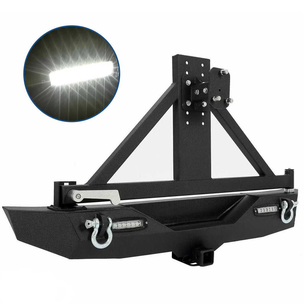 Rear Bumper with Tire Carrier for Jeep Wrangler JK (2007–2018) LED