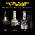 H11 H8 H9 LED Headlight Kit for High Low Beam Bulbs (6500K, 60000LM)