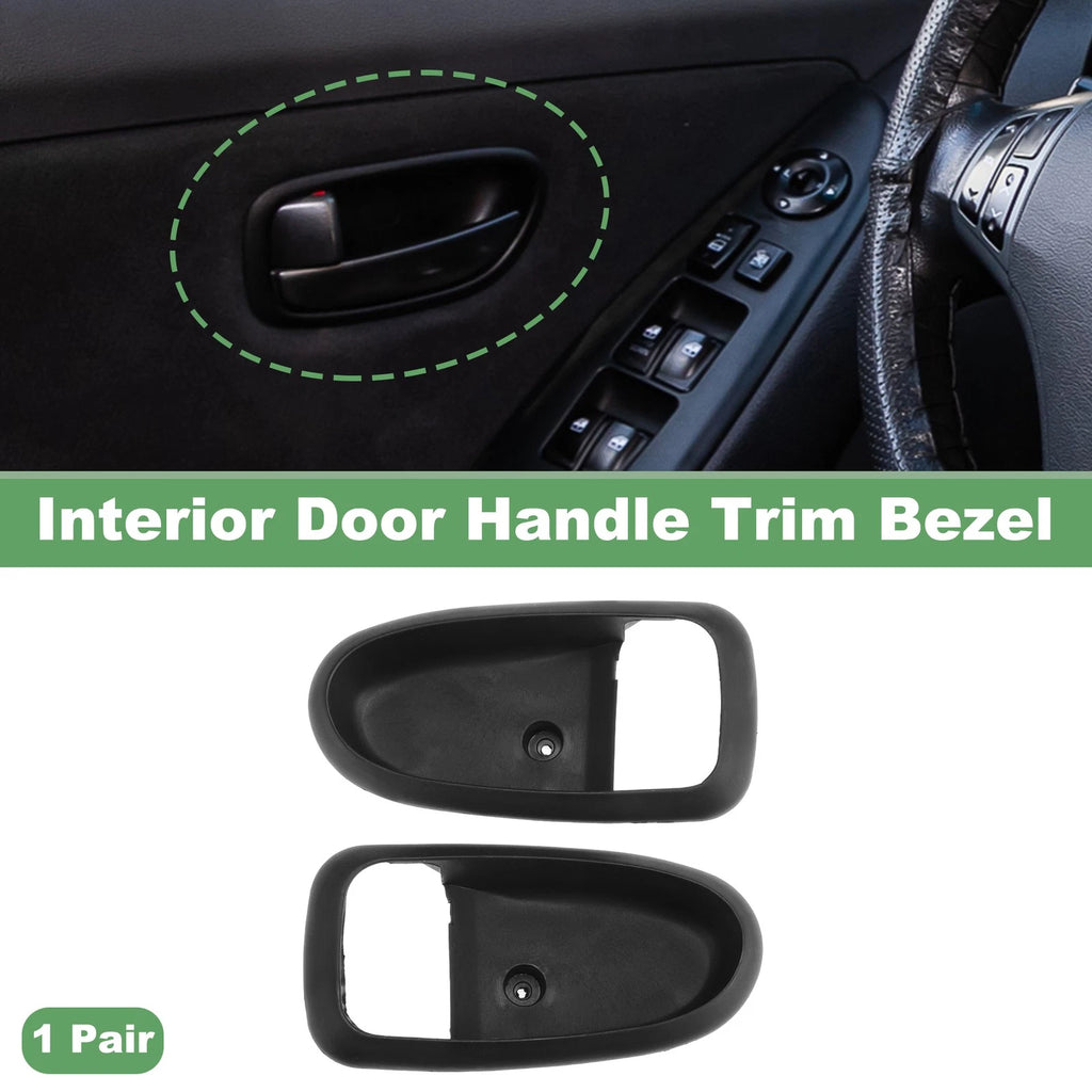 Set of 2 Front Rear Interior Door Handle Trim Bezel for Hyundai Elantra (2001–2006) Black