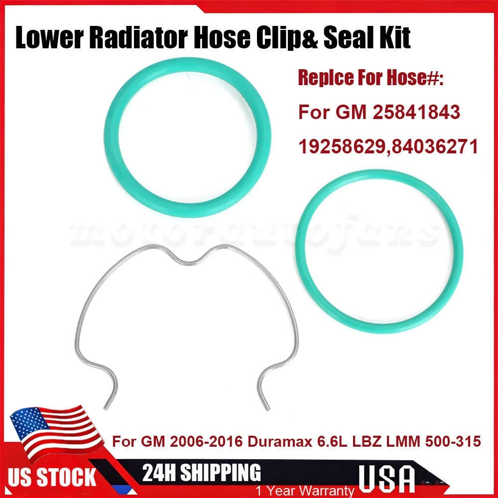 Lower Radiator Hose Clip & Seal Kit for GM Duramax 6.6L LBZ LMM (2006–2016)