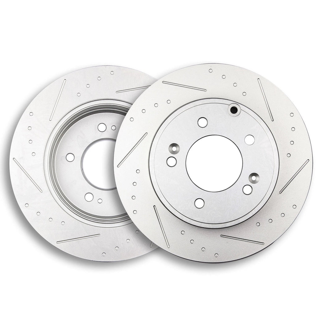 Drilled Rotors and Ceramic Brake Pads Kit for Hyundai Sonata (2005–2008)