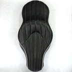 Custom Driver 2-up Vertical Stripes Leather Seat for Harley XL883N XL883L (2005–2013)