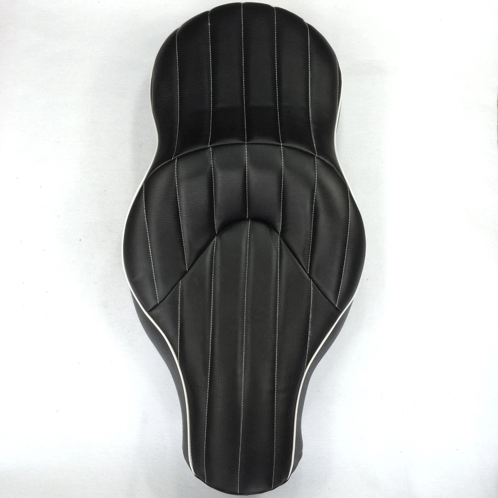 Custom Driver 2-up Vertical Stripes Leather Seat for Harley XL883N XL883L (2005–2013)