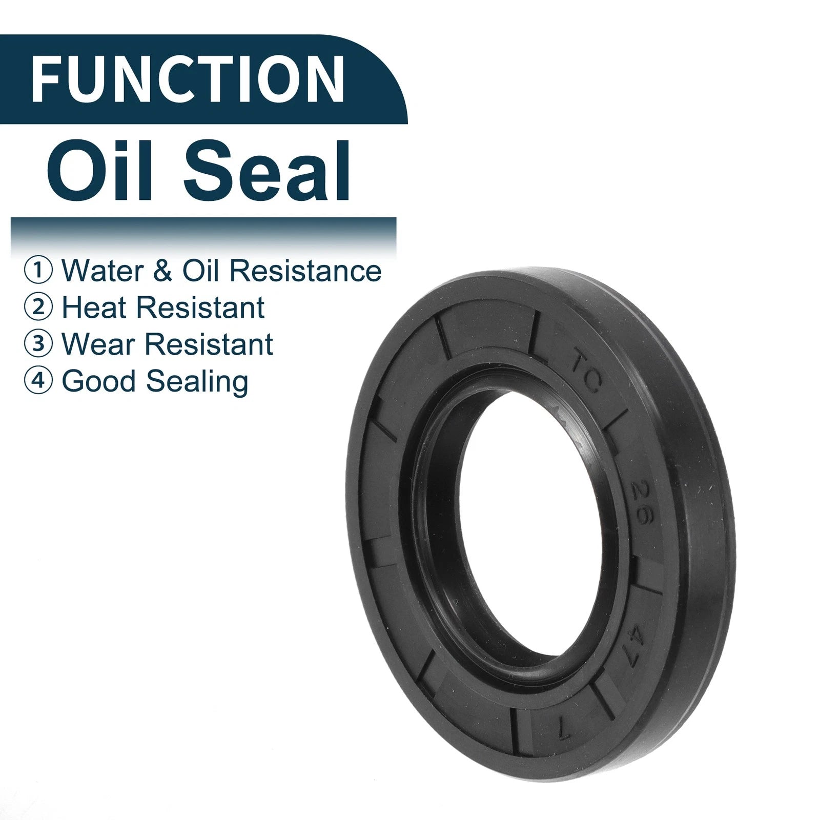 Set of 5 Oil Seal Rotary Shaft Seal NBR Rubber 26x47x7mm