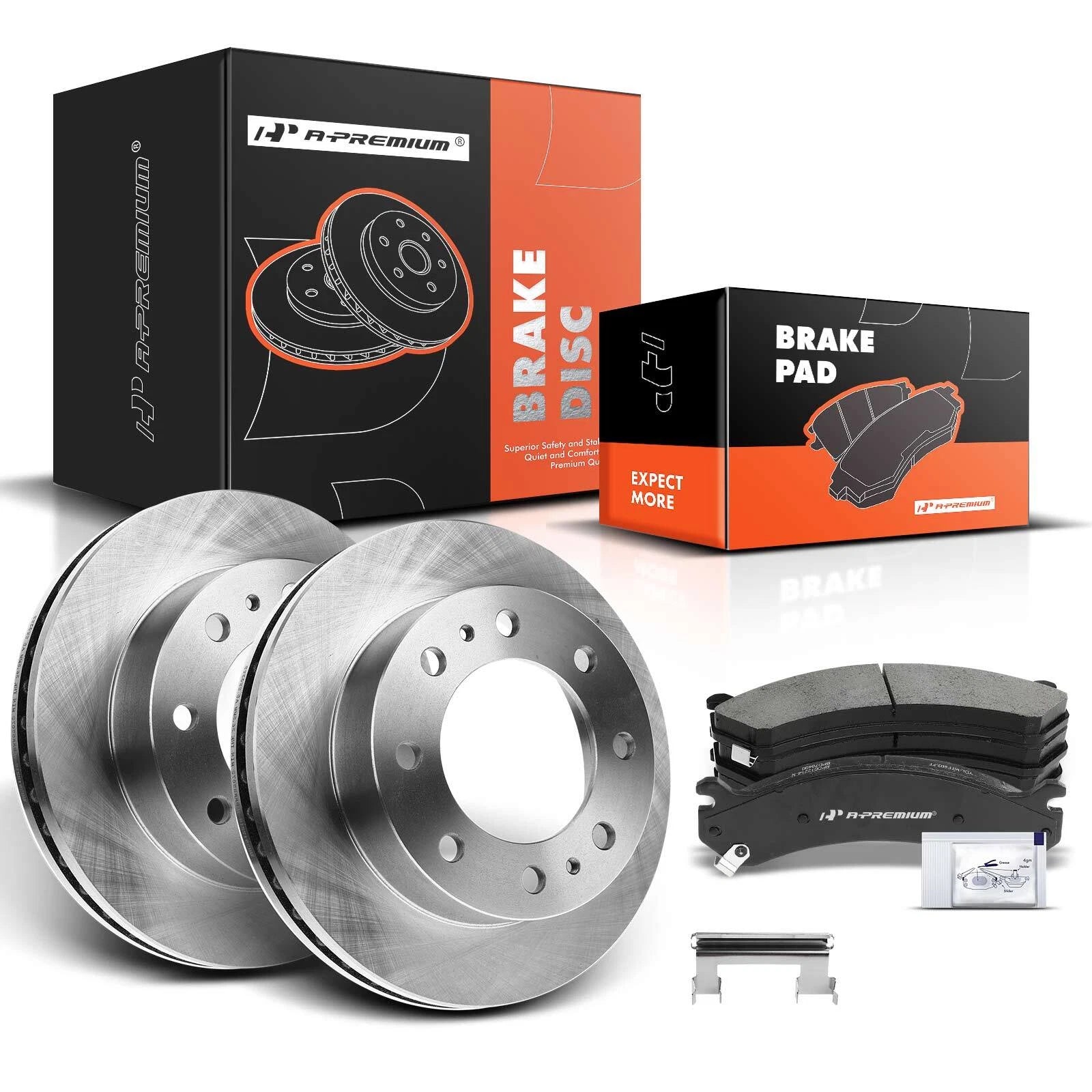 Front Disc Brake Rotors & Ceramic Pads for Chevy Silverado 2500 (2002–2004)