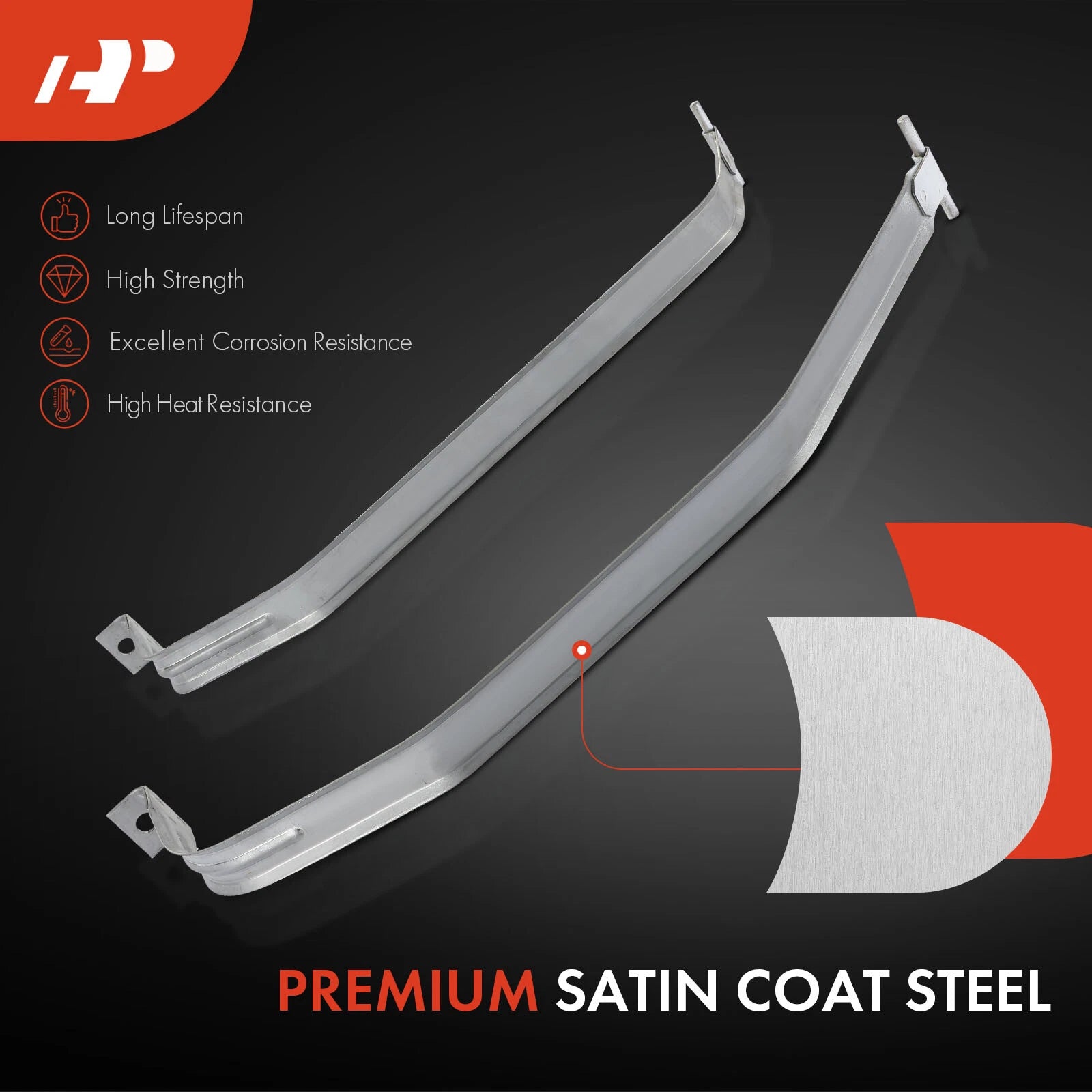 2X Steel Fuel Tank Strap for Ford Escort (1998–2003) Mercury Tracer (1998–1999)