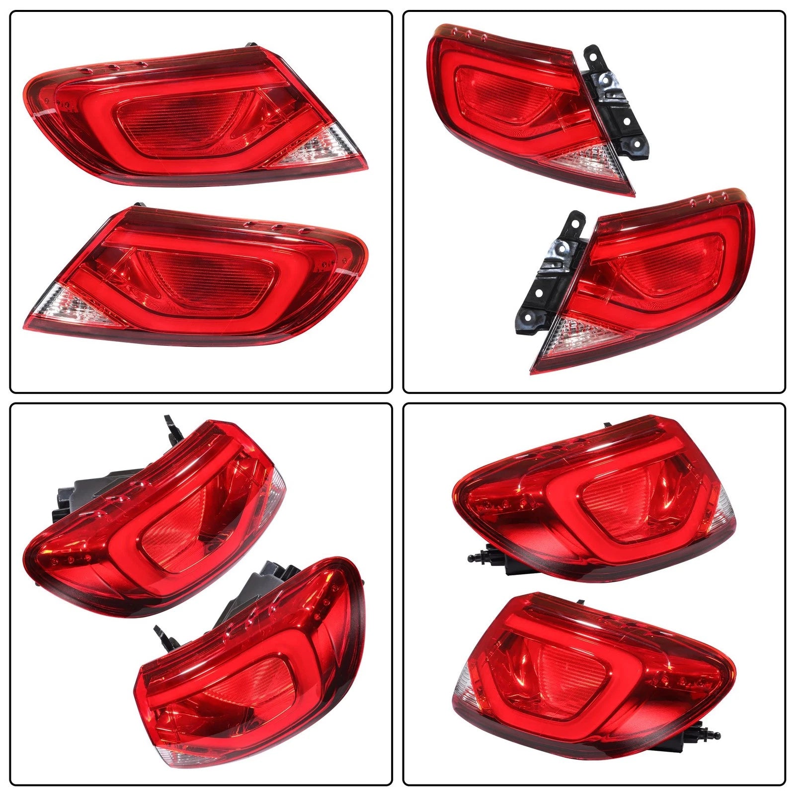 Set of 2 Outer LED Red Tail Lights for Chrysler 200 (2015-2017)