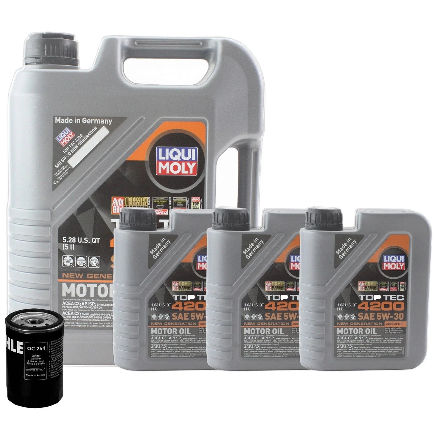 8L Liqui Moly Top Tec 4200 5W-30 Engine Oil Change Kit for Audi RS6 (2003–2010)
