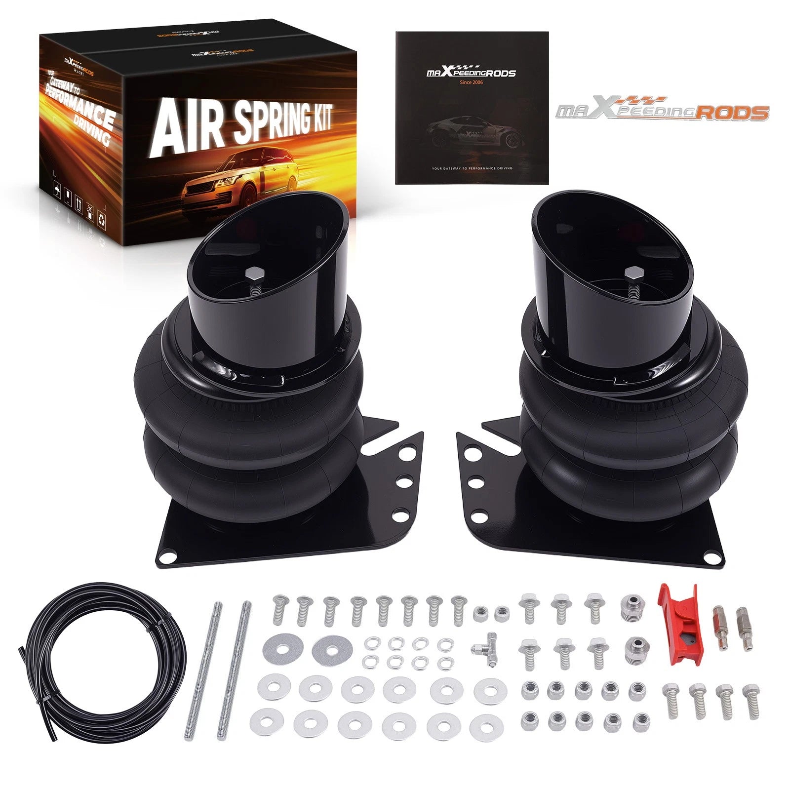 Front Air Ride Suspension Brackets & 2600 Bags Kit for Chevy Brookwood (1958–1961)