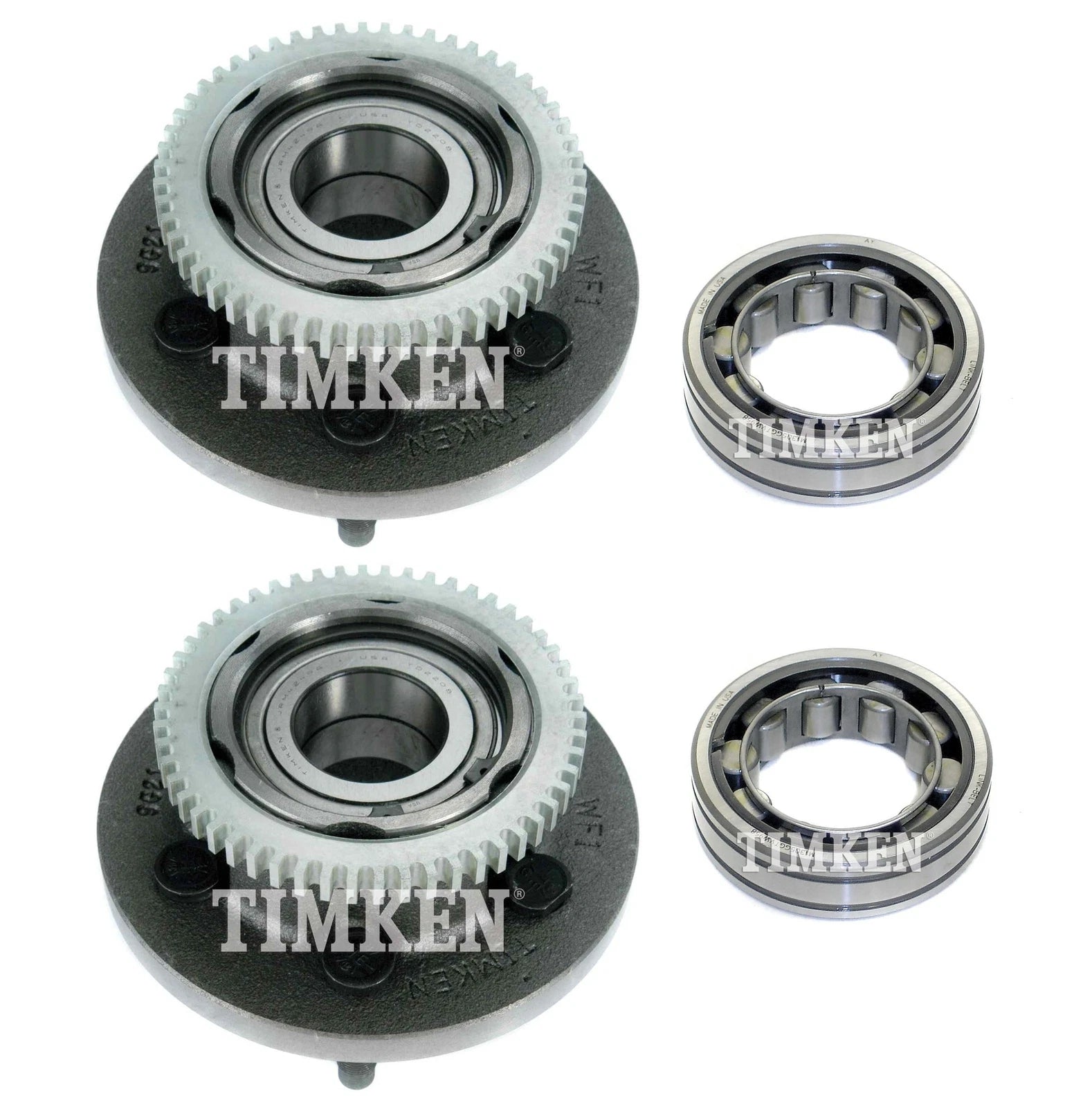 Front and Rear Wheel Bearings & Hubs Kit for Dodge Dakota Durango (2000–2004)