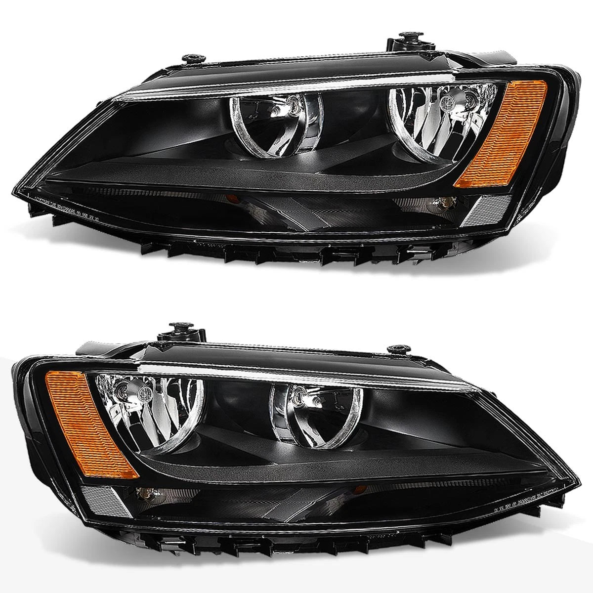 Headlight Replacement Pair for Ford Ranger (1993–1997) Black Housing Clear Lens