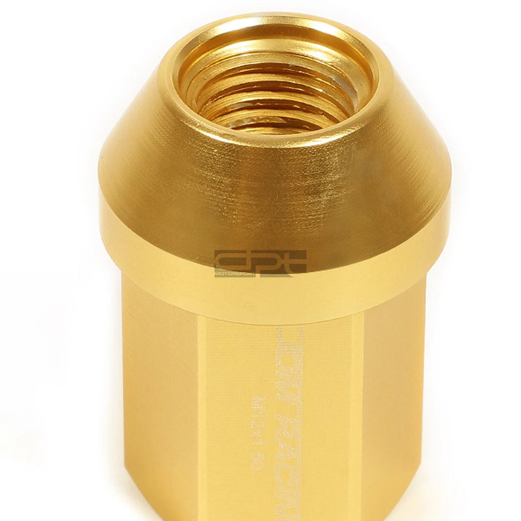 20 PCS Closed End M12x1.5 35mm Tall Gold Aluminum Lug Nuts + Adapter