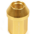 20 PCS Closed End M12x1.5 35mm Tall Gold Aluminum Lug Nuts + Adapter
