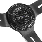 NRG 12" Deep Dish Carbon Fiber Leather Grip Steering Wheel for