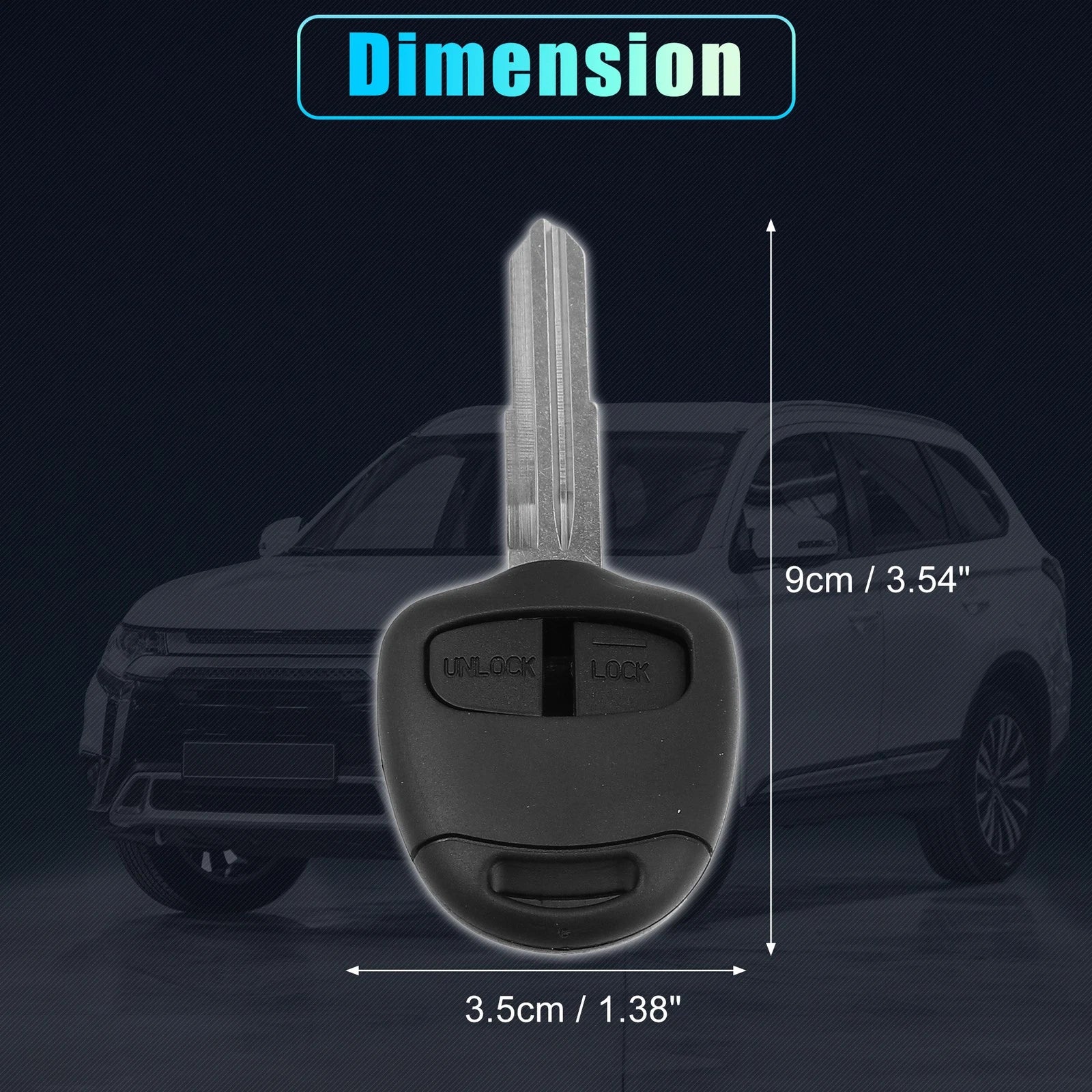 2 Button Keyless Entry Remote Key Housing for Mitsubishi (No Chip) 723115018530