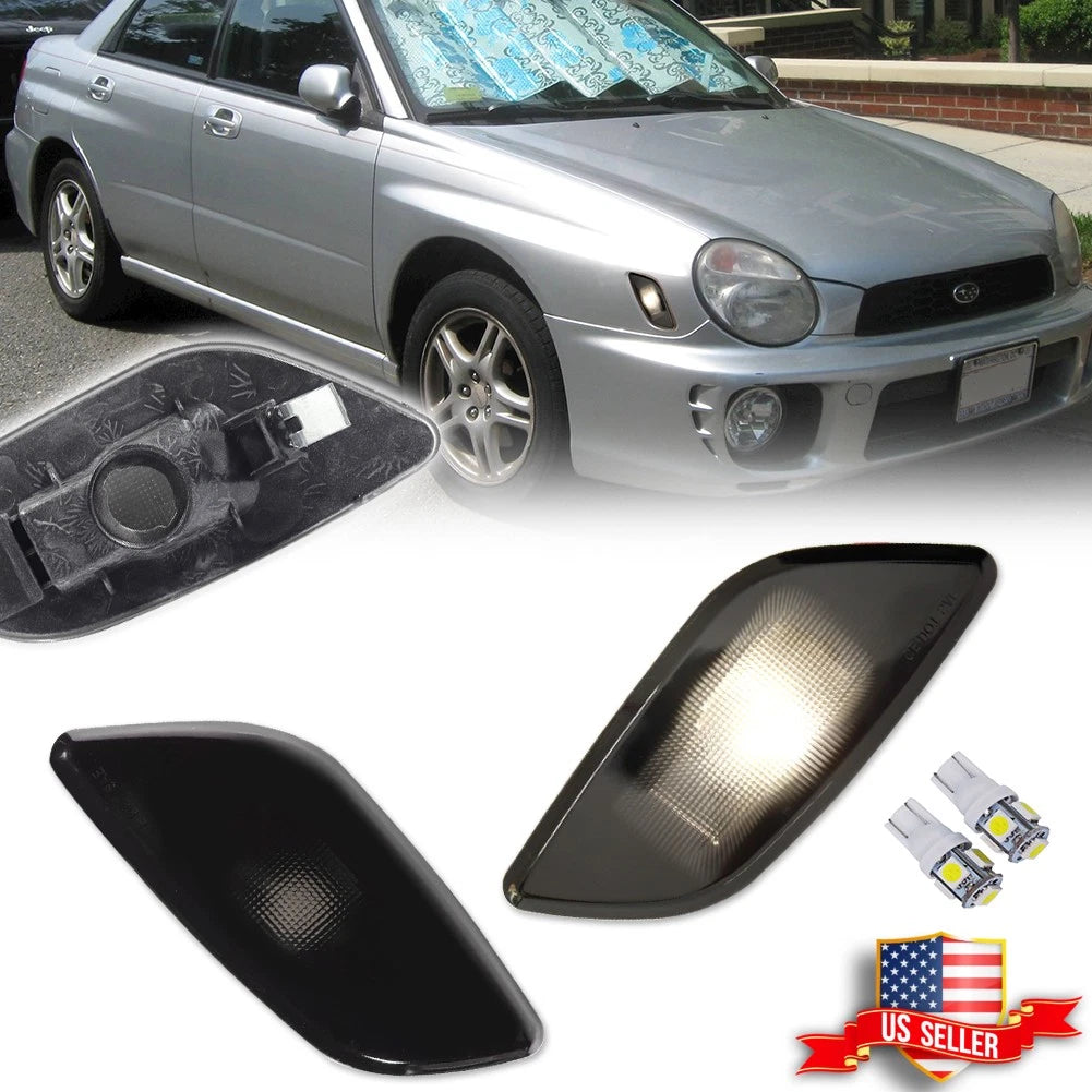 White LED Front Side Marker Lights for Subaru Impreza RS TS WRX (2002–2003)