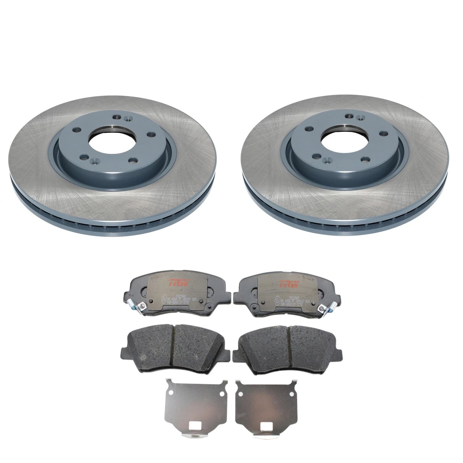 DuraGo Front Rotors & TRW Pro Ceramic Brake Pads Kit for Kia Forte5 (2010–2013)