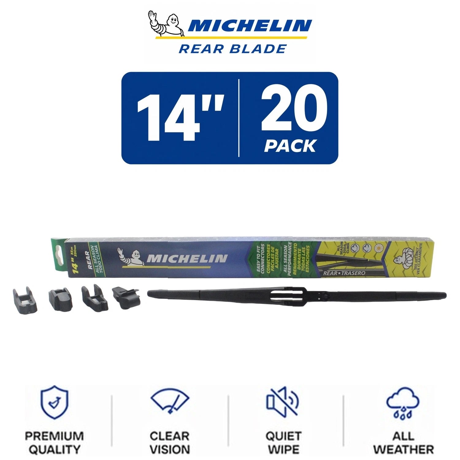 Set of 2 Michelin Rear Wiper Blades for Curved-Fit Vehicles (20-Pack)