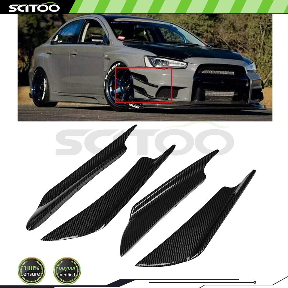 Set of 4 Carbon Fiber Bumper Canard Splitters for