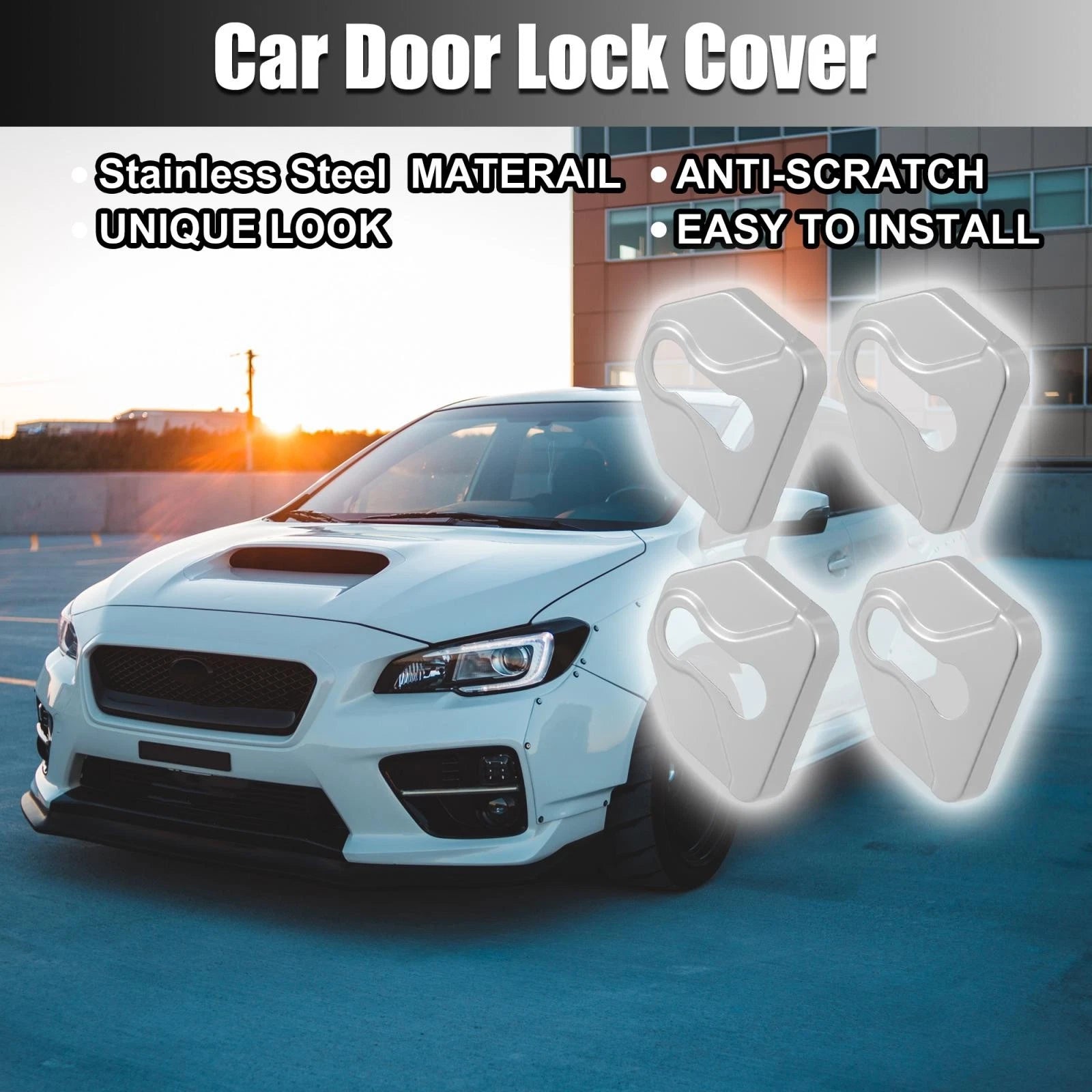 Set of 4 Door Lock Latches Cover Protector for Subaru  746453490578